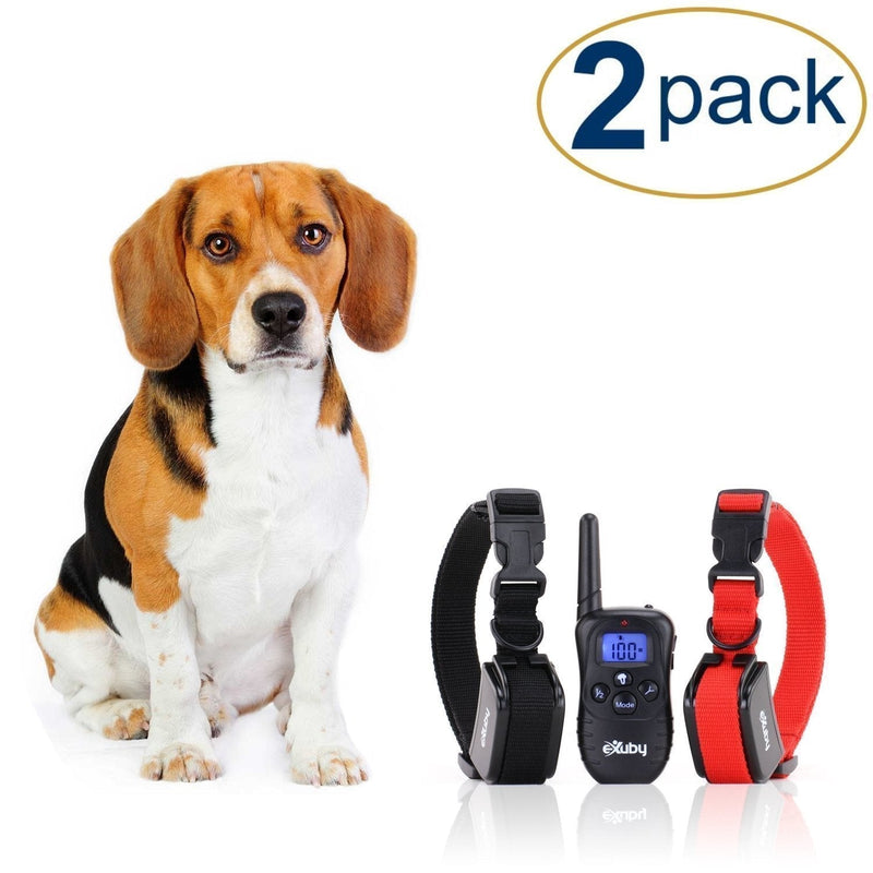 [Australia] - eXuby 2X Shock Collar for Small Dogs w/ 1 Remote & Training Dog Clicker - 3 Modes (Sound, Vibration & Shock) - Rechargeable Batteries - Very Fast Results 