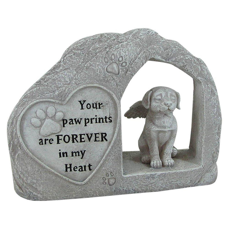 [Australia] - Comfy Hour 7" Height Polyresin Memorial Dog Angel Pet Statue, Handmade Light Gray, Stone Looking, for Your Home Or Garden 