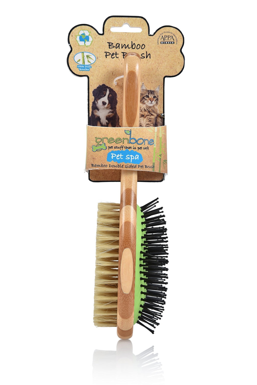 [Australia] - Greenbone All Natural Bamboo Pet Grooming Brushes - Made from Sustainable Materials Double Sided Brush 