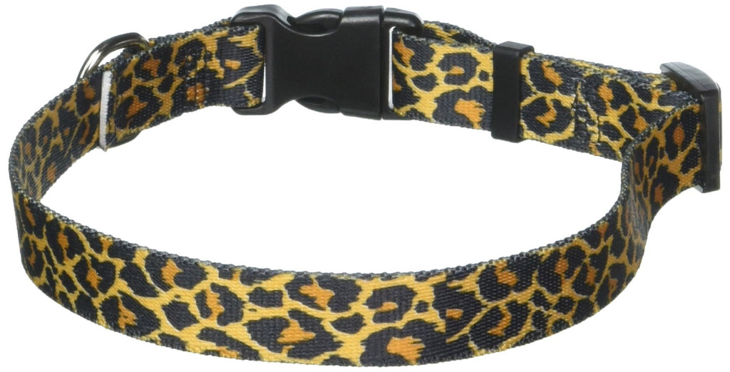 [Australia] - Yellow Dog Design Leopard Skin Dog Collar Fits Neck 14 to 20"/4" Wide, Medium 3/4" Wide 