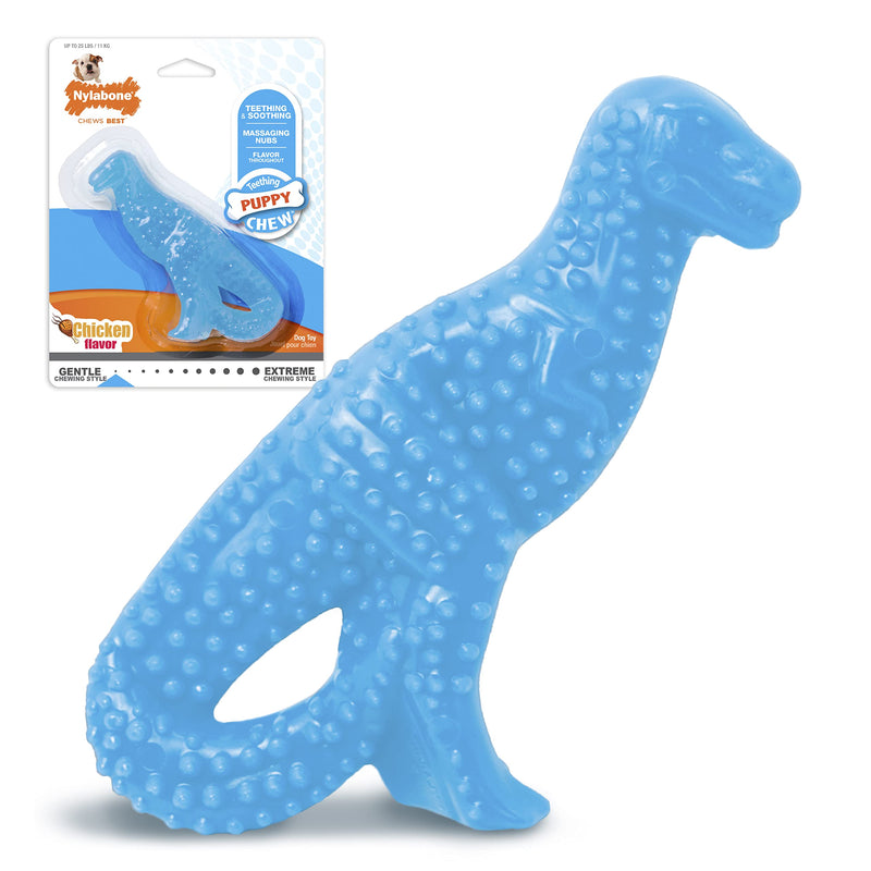 Nylabone Puppy Chew Toys for Teething Puppies | Small/Regular - Up to 25 Ibs. Dinosaur Chicken Small/Regular (1 Count) - PawsPlanet Australia