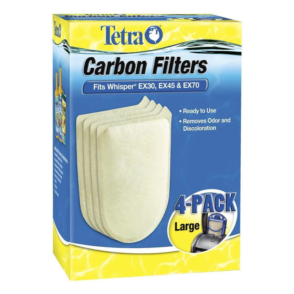 [Australia] - Tetra Carbon Filters Large 4 PK Fits Whisper EX30 EX45 EX70 Cartridge LG Filter 
