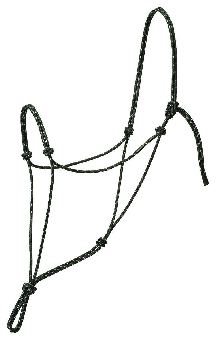 Silvertip Weaver Leather Reflective Rope Halter, Black (35-9605-R1) - PawsPlanet Australia
