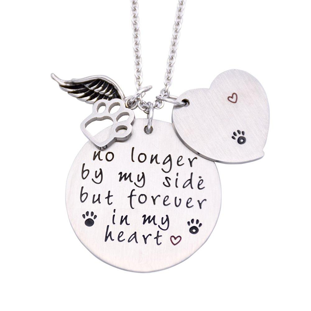 [Australia] - O.RIYA Loss of Pet Necklace, Dog Cat Hand Stamped Jewelry, Pet Memorial Necklace white 