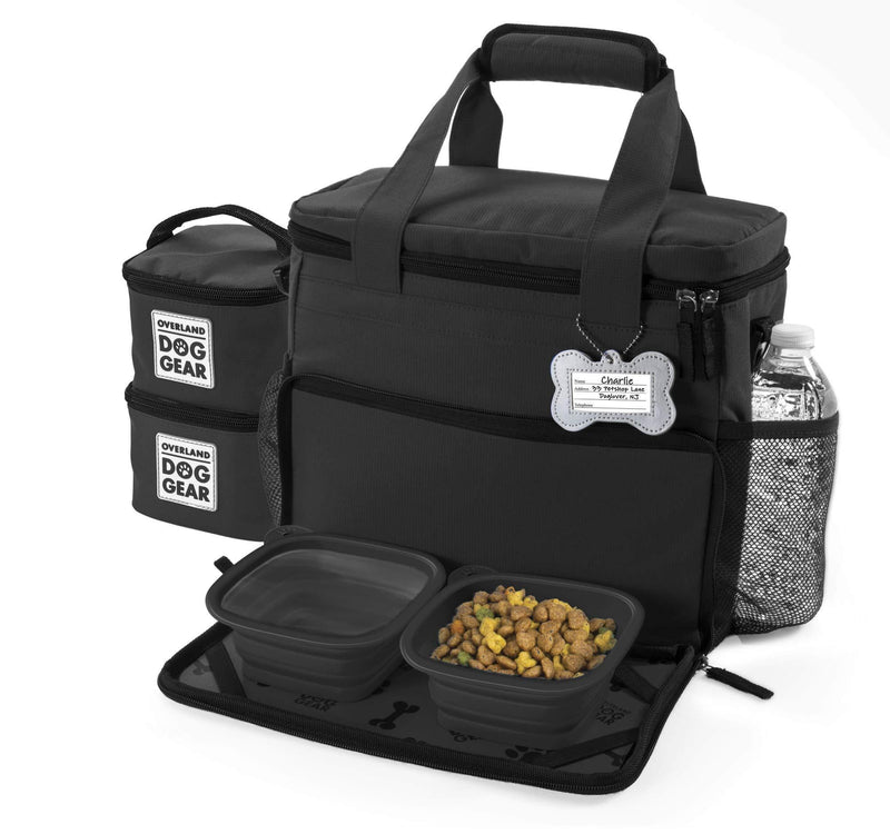 [Australia] - Overland Travel Dog Tote Bag Includes Collapsible Silicone Bowls 