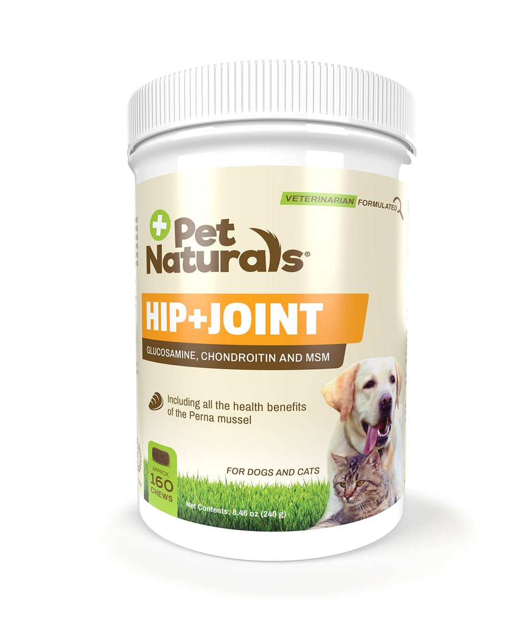 Pet Naturals - Hip + Joint PRO - Joint Supplement for Dogs with Glucosamine and Green Lipped Mussel- No Artificial Ingredients 160 - PawsPlanet Australia