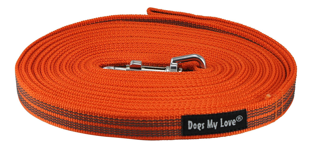 [Australia] - Dogs My Love Comfort Grip Non-Slip Dog Leash 4ft 15ft 30ft Long for Large Dogs Orange 