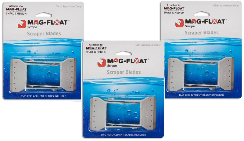 [Australia] - Mag-float Scrape Scraper Blades, Fits Small & Medium - 6 Total (3 Packages with 2 Blades per Package) 