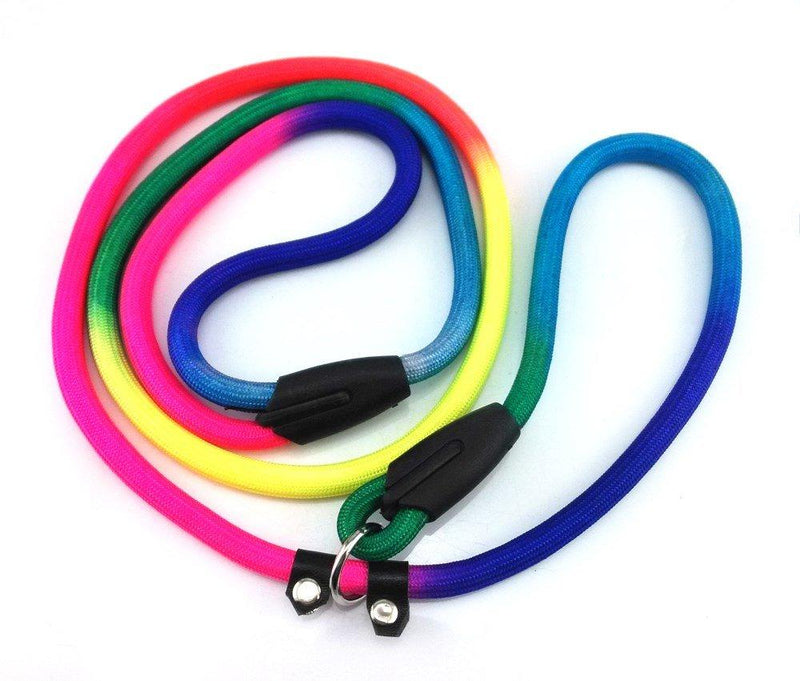 [Australia] - yueton Rainbow Pet Dog Nylon Leash Adjustable Loop Slip Lead Rope 
