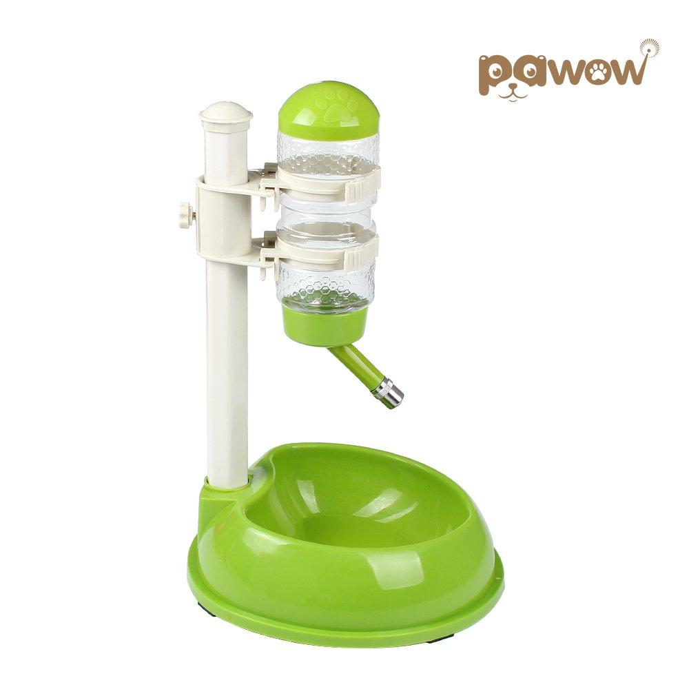 [Australia] - Pawow Pet Dog Cat Automatic Water Food Feeder Bowl Bottle Standing Dispenser Green 