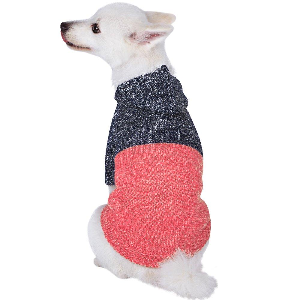 [Australia] - Blueberry Pet 9 Patterns Fair Isle/Lopi Pullover Interlock Dog Sweater and Matching Sweater for Pet Owner Back Length 10" Marled Color-block 