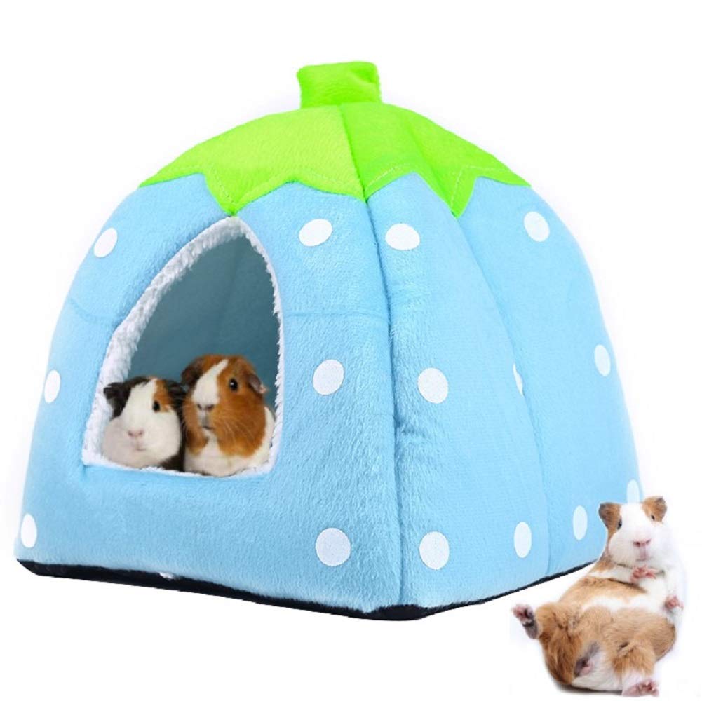 Spring Fever Hamster Guinea Pig Rabbit Dog Cat Chinchilla Hedgehog Bird Small Animal Pet Bed House Hideout Cage Accessorie X-Small A Blue - PawsPlanet Australia