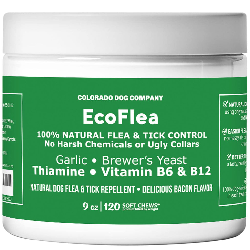 EcoFlea by ColoradoDog - all Natural Chewable Dog Treats for Flea and Tick Treatment and Prevention - 120 Count - no Chemicals, no Mess, no Collars - PawsPlanet Australia