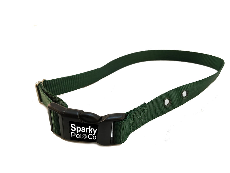 [Australia] - Sparky Pet Co - Replacement 3/4" Nylon Collar with 2 Holes - Spaced at 1.25" Apart - 14 Colors Green 