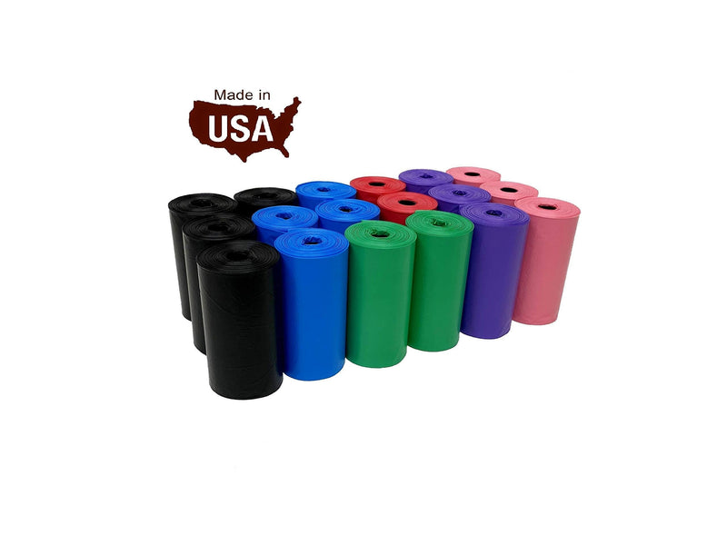 [Australia] - Five Star Pet 9" x 14.25" Made in USA Easy Open Poop Bags Dog Waste Bags, Free Dispenser, 18 Refill Rolls, 270 Bags Rainbow 