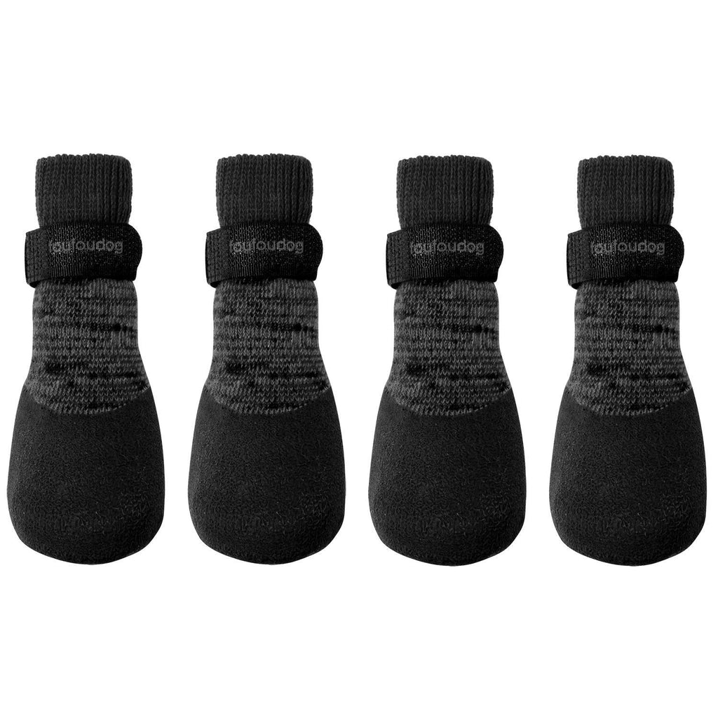 [Australia] - FouFou Dog 82543 2017 Rubber Dipped Socks, Medium, Black 