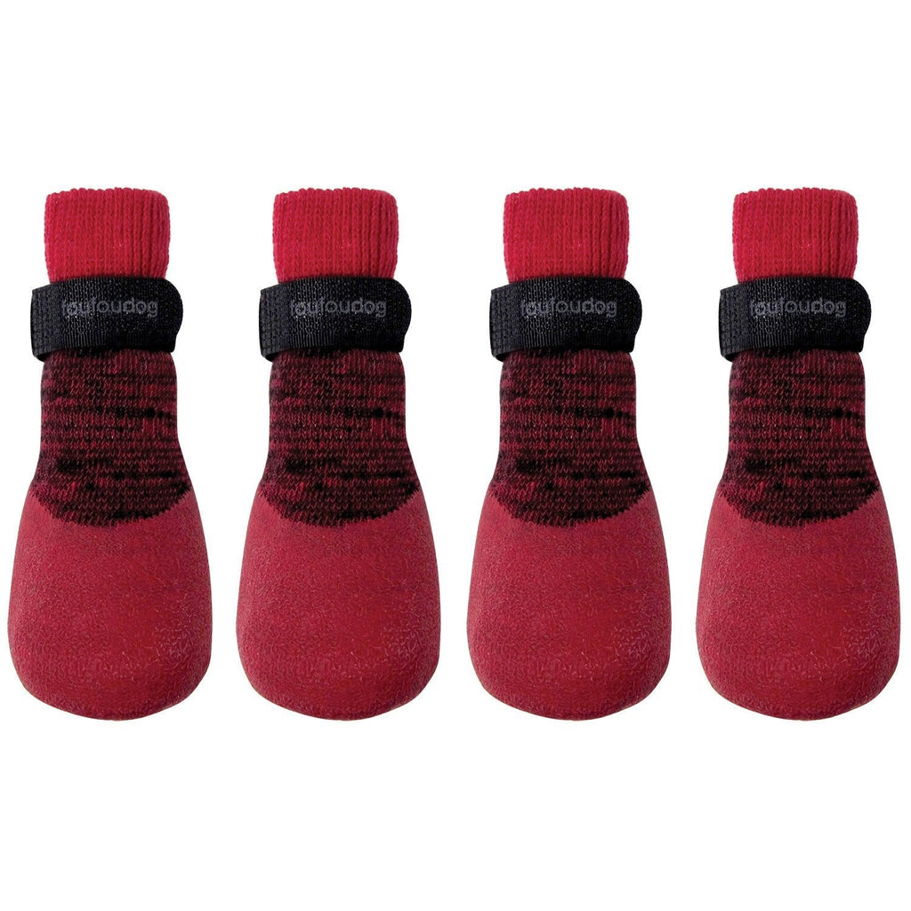 [Australia] - FouFou Dog 82542 2017 Rubber Dipped Socks, Small, Red 