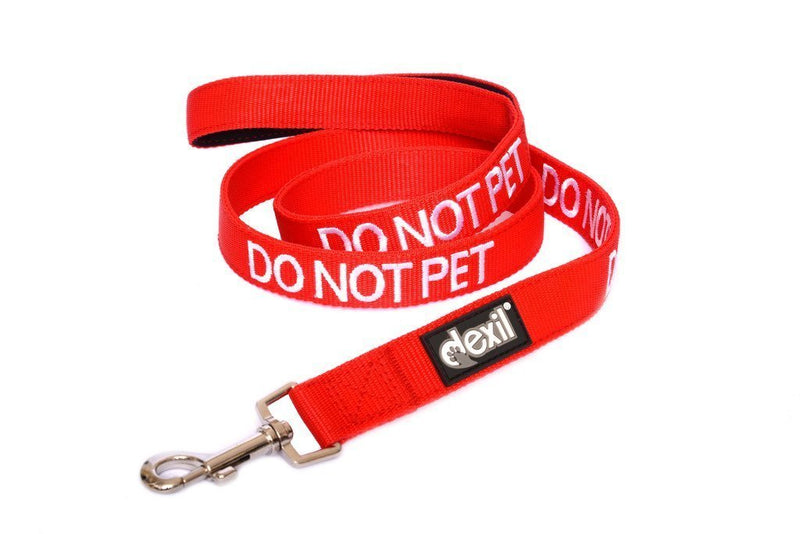 [Australia] - Dexil Limited DO NOT PET Red Color Coded 2 4 6 Foot Padded Dog Leash Prevents Accidents by Warning Others of Your Dog in Advance 4ft/48inch 