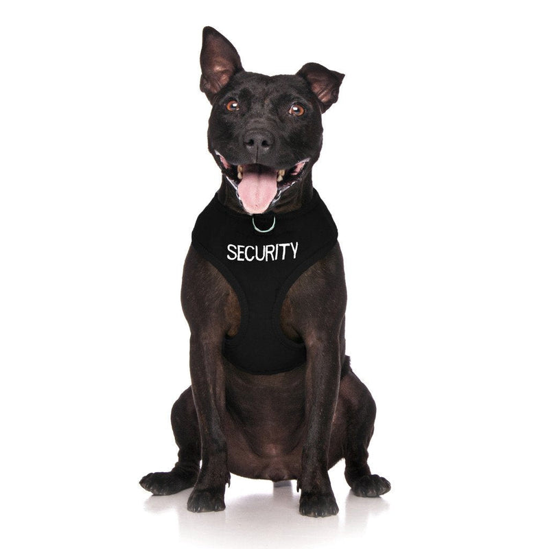 [Australia] - Dexil Limited Security Black Color Coded Non-Pull Front and Back D Ring Padded and Waterproof Vest Dog Harness Prevents Accidents by Warning Others of Your Dog in Advance Large Harness 22-32inch Chest 