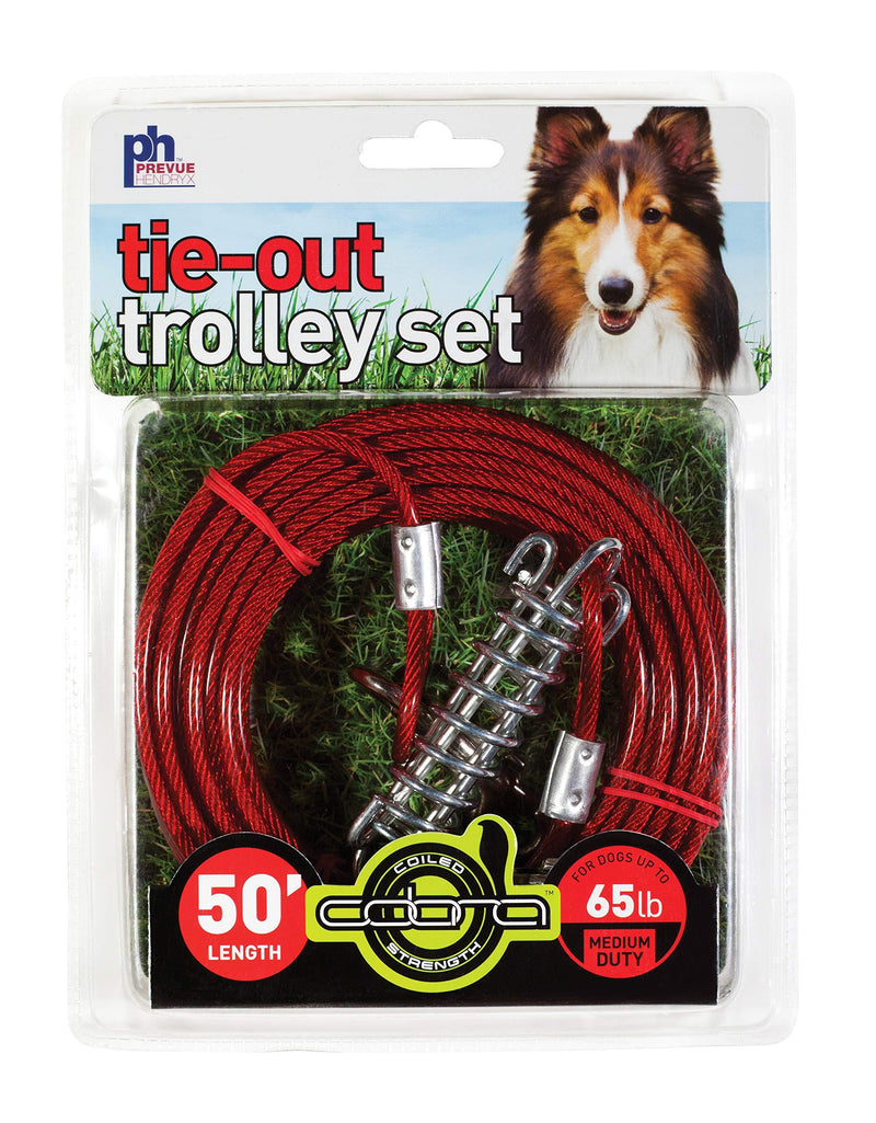 [Australia] - Prevue Pet Products 2124 Medium-Duty 50' Tie-Out Cable Trolley Set 