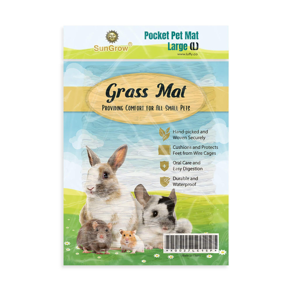 SunGrow Rabbit Seagrass Mat, 7.8” x 11”, Edible, Handmade, Hay Mat for Sleeping, Chewing, Nesting, Great Boredom Buster, Rabbit Teeth Trimmer, Nutritious Snack, 1-Pack - PawsPlanet Australia