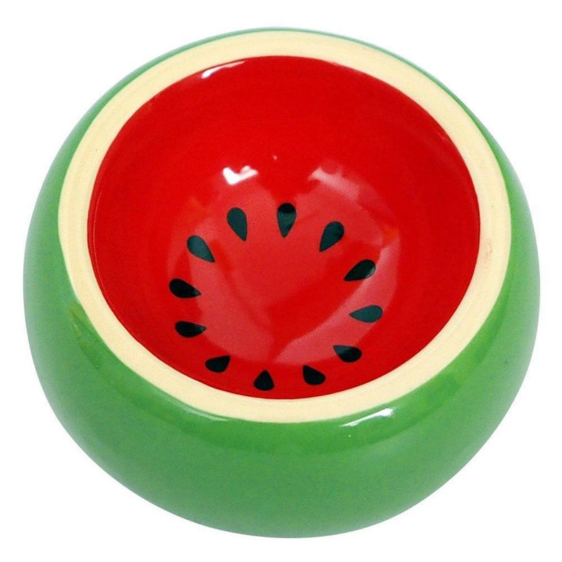 [Australia] - OMEM Hamster Bowl Ceramic Prevent Tipping Moving and Chewing Wonderful Food Dish for Small Rodents Gerbil Hamsters Mice Guinea Pig Cavy Hedgehog and Other Small Animals Watermelon 
