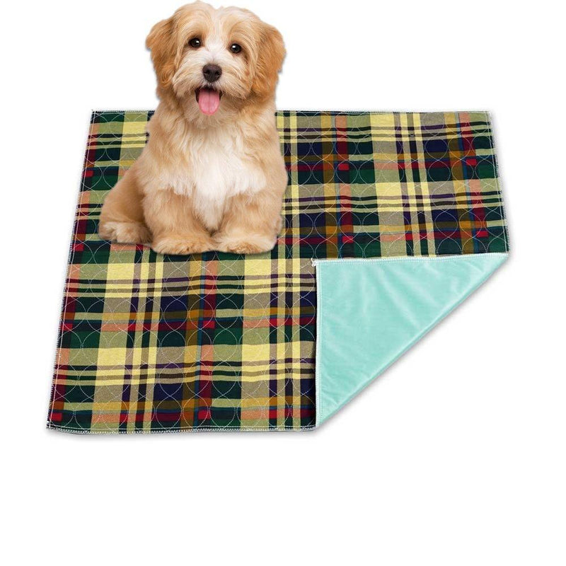 [Australia] - Reusable Washable Waterproof Pet Mat and Potty Training Mat For Housebreaking Your Pet - Soft Quilted Cotton Pet Mat With Bold Colors - Machine Washable And Dryer Friendly - Large 36" x 34" Size 