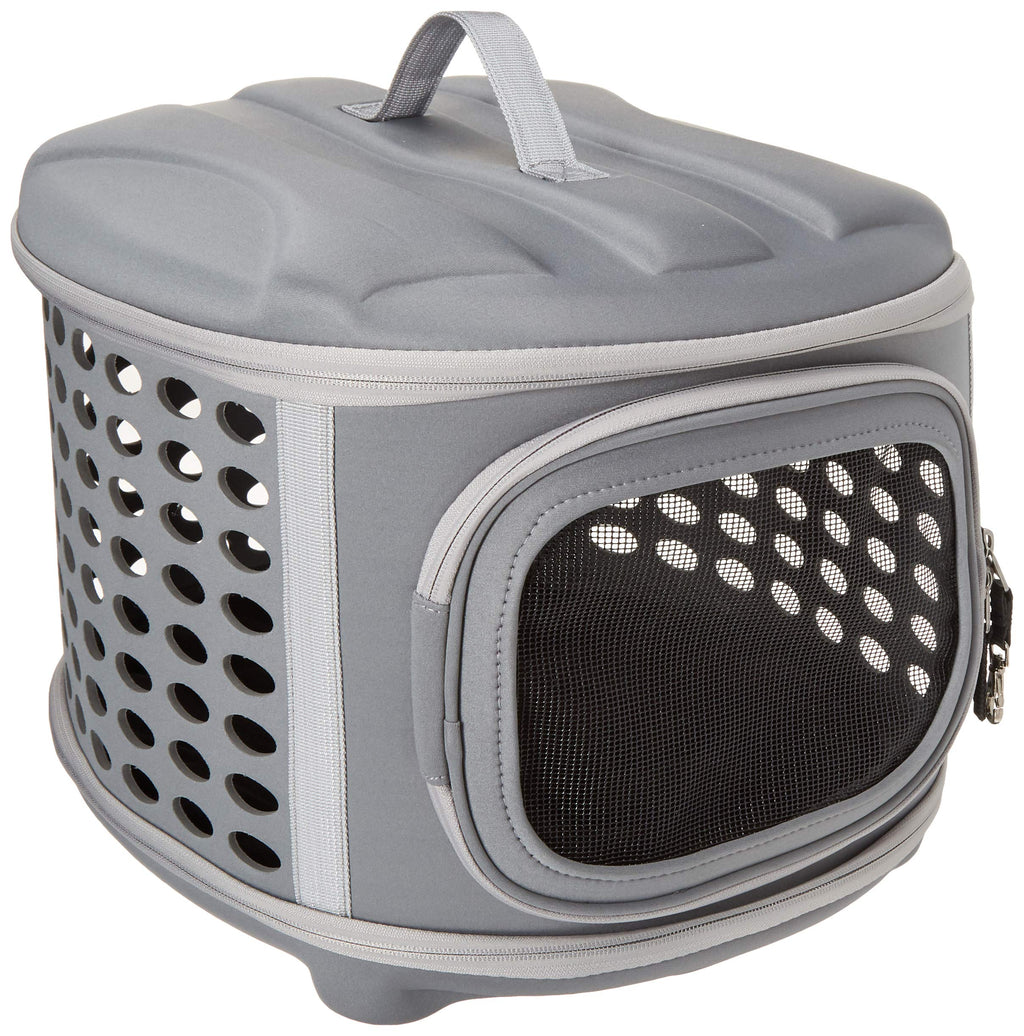 Pet Magasin Hard Cover Collapsible Cat Carrier - Pet Travel Kennel with Top-Load & Foldable Feature for Cats, Small Dogs Puppies & Rabbits Military Gray - PawsPlanet Australia