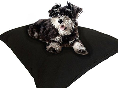 [Australia] - DIY Do It Yourself Durable Tough Black Canvas Pet Dog Bed Pillow Cover + Internal Inner Waterproof Resistant Case Set for Small Medium Dogs - COVERS ONLY Flat Style (Black Canvas, 36''x29'') 