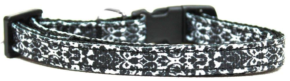 [Australia] - Mirage Pet Products Fancy Black and White Nylon Ribbon Cat Safety Collar 