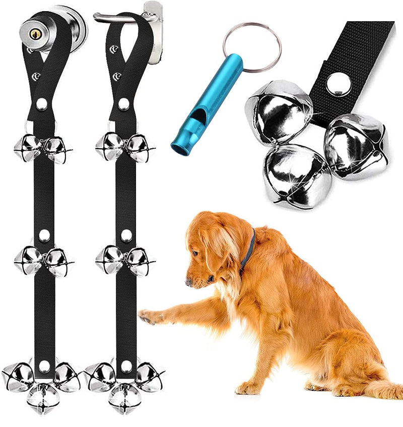 BLUETREE 2 Pack Dog Doorbells Premium Quality Training Potty Great Dog Bells Adjustable Door Bell Dog Bells for Potty Training Your Puppy The Easy Way - 7 Extra Large Loud 1.4 DoorBells 01Black - PawsPlanet Australia