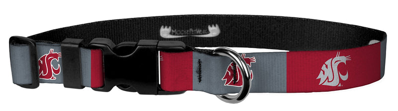 [Australia] - Moose Pet Wear Dog Collar – Washington State University Cougars Adjustable Pet Collars, Made in the USA – 1 Inch Wide 3/4 inch Small 