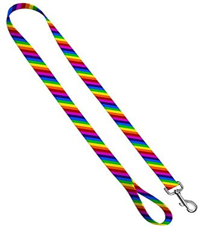 [Australia] - Moose Pet Wear Deluxe Dog Leash - Patterned Heavy Duty Pet Leashes, Made in the USA – 1 Inch x 4 Feet Rainbow Stripe 3/4" LEASH 6 FT 