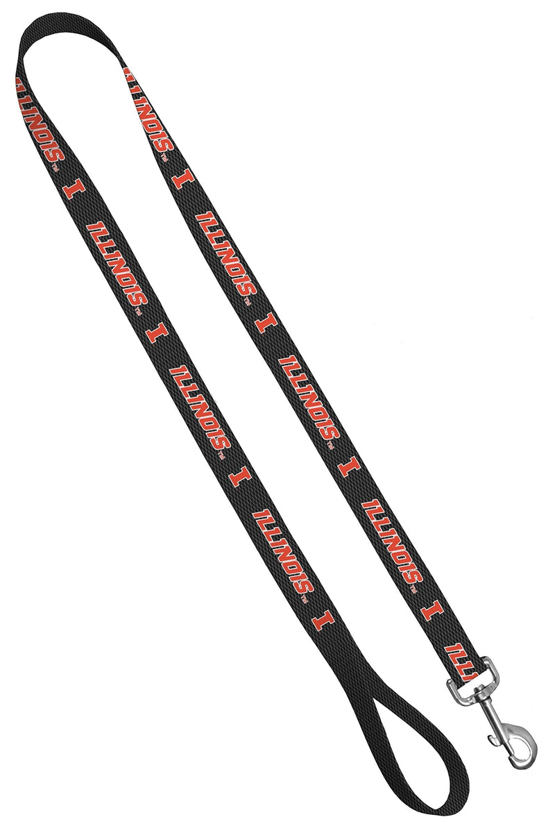 [Australia] - Moose Pet Wear Dog Leash – University of Illinois Fighting Illini Pet Leash, Made in the USA – 1 Inch Wide 3/4 inch by 6 feet 