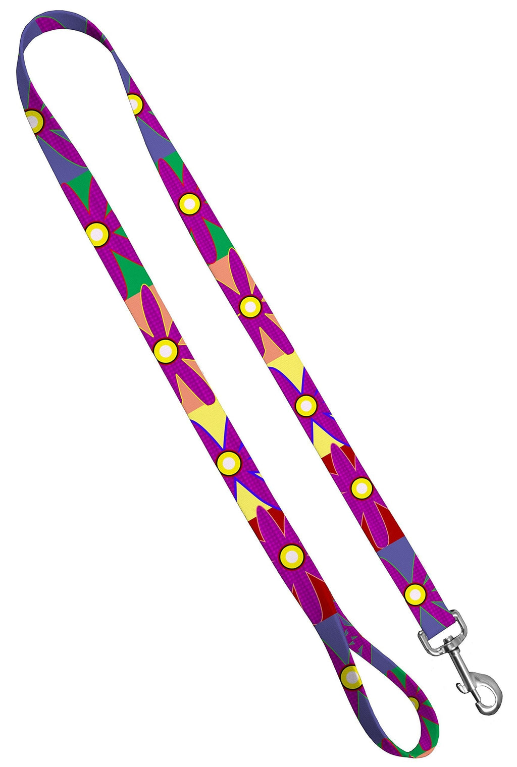 [Australia] - Cute Floral Dog Collar and Leash - Waterproof Colorful Female Dog Collar and Dog Leash, Wide Range of Sizes for Every Dog 1" LEASH 6 FT Flower Power 