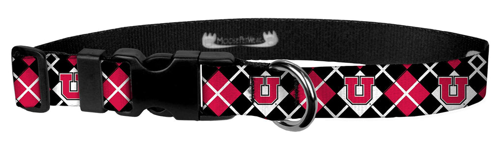 [Australia] - Moose Pet Wear Dog Collar – University Utah Utes Adjustable Pet Collars, Made in the USA – 1 Inch Wide 1 inch Large 