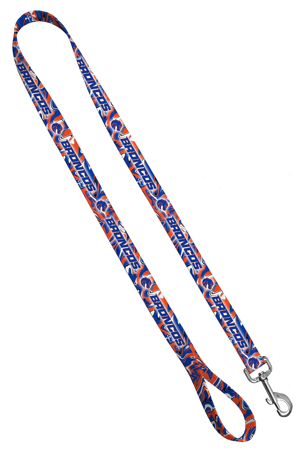 [Australia] - Boise State University Broncos Dog Collar Collection, Boise State Broncos Dog Collar and Leash, Made in The USA, Bronco Swirl Print, Wide Range of Sizes for All Dogs Leash - 1" x 6' 