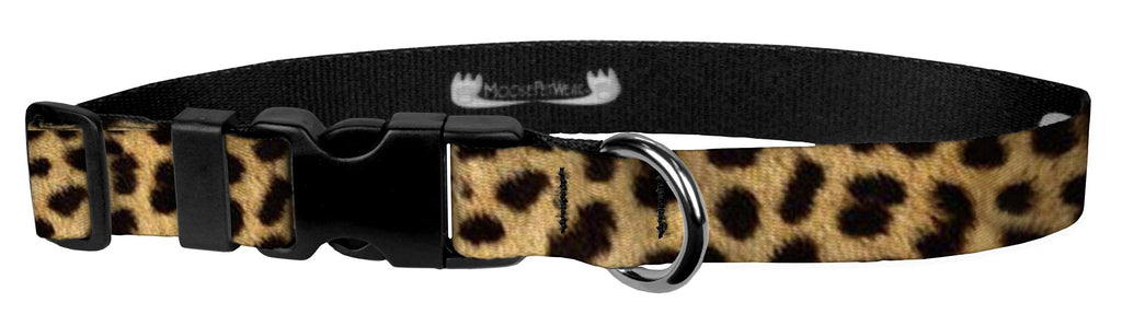 [Australia] - Cute Animal Print Dog Collar and Leash - Waterproof Colorful Animal Print Dog Collar and Dog Leash, Wide Range of Sizes for Every Dog 3/4" COLLAR MED Leopard 