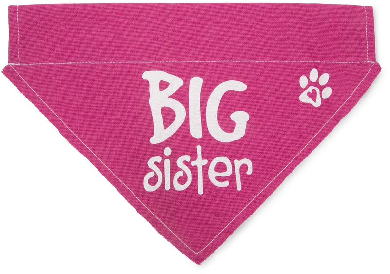 [Australia] - Pavilion Gift Company 45614 Pavilion's Pets - Pink Paw Print Large Dog Slip on The Collar Bandanna - Big Sister 
