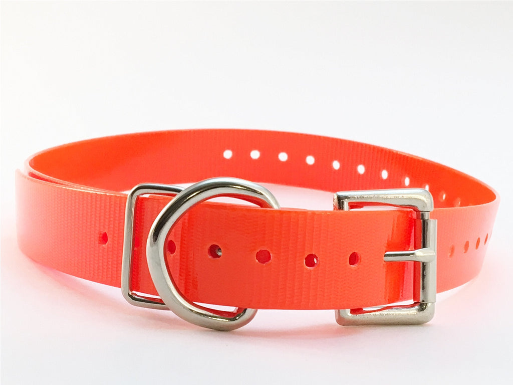 [Australia] - Sparky Pet Co - Neon Orange 3/4" Roller Buckle High Flex Dog Collar - Compatible with Garmin, Dogtra, PetSafe, SportDOG, E Collar Systems 
