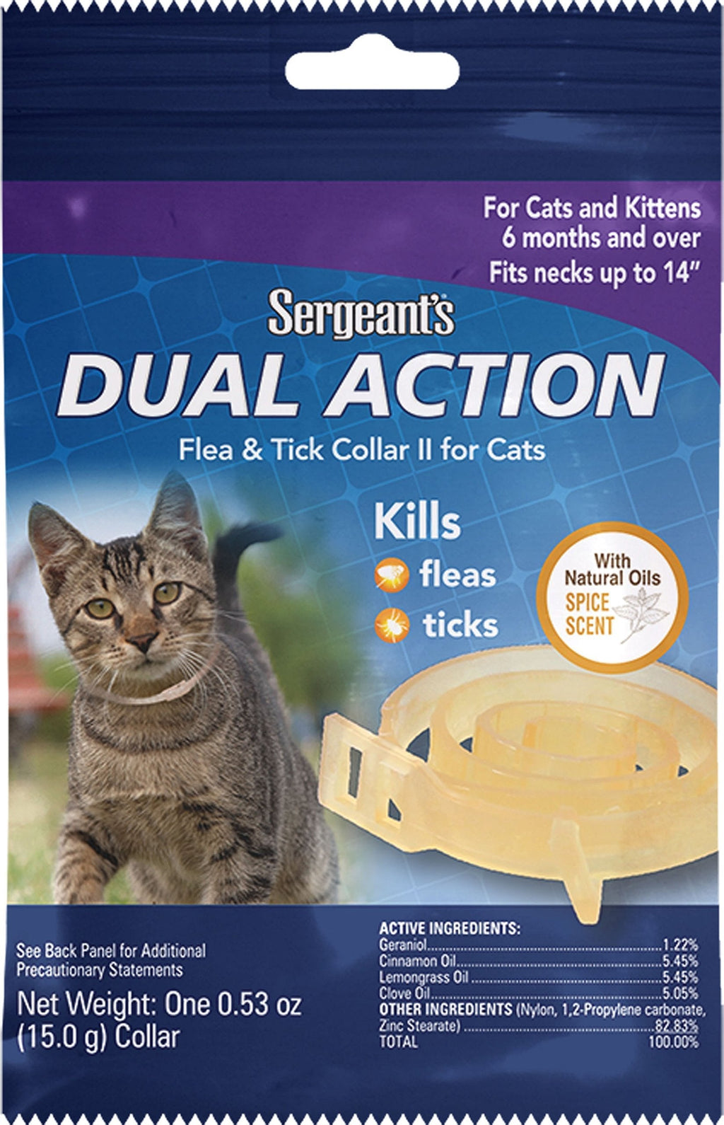 [Australia] - Sergeant's PET Products 3287 1 Count Dual Action Flea & Tick Collar for Cats 