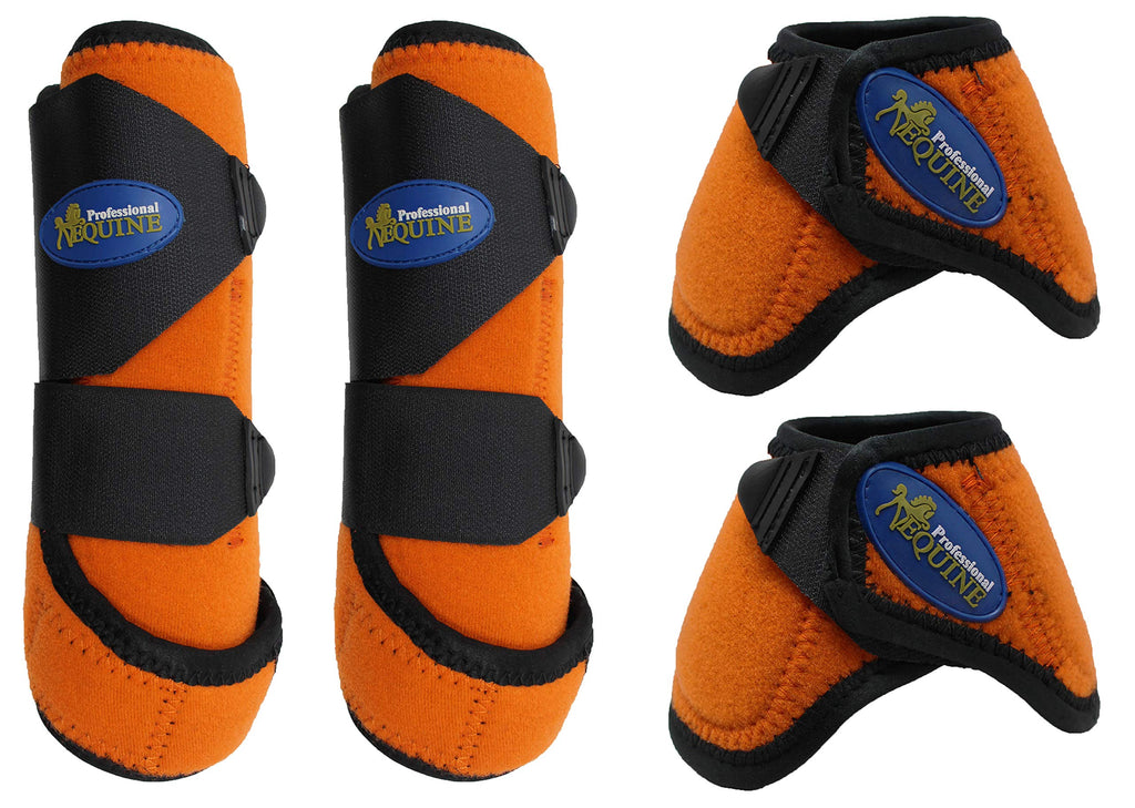 [Australia] - Professional Equine M Sports Medicine Front Boots & Bell Boots Orange 4112B 