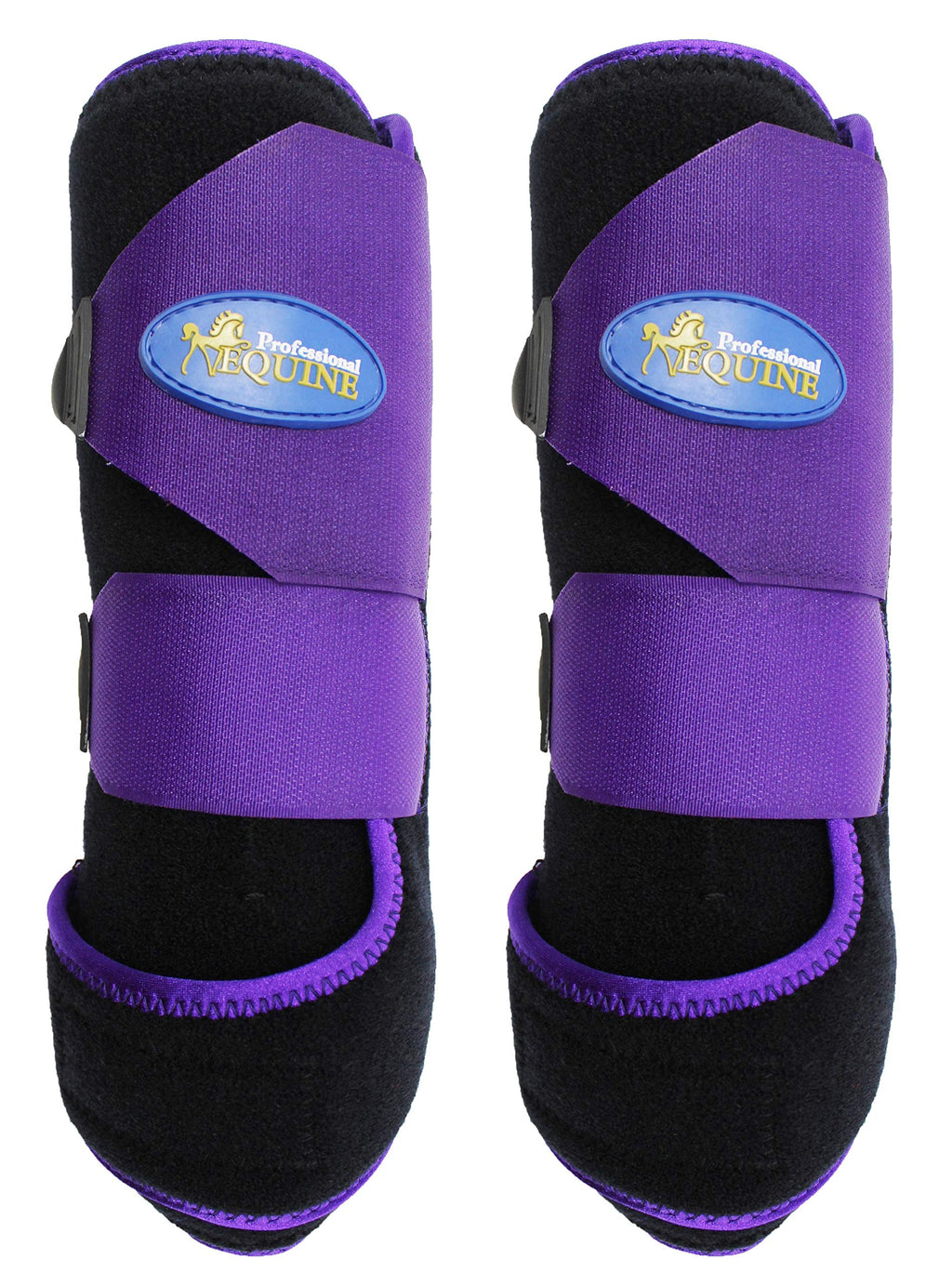 [Australia] - Professional Equine Horse Medium Splint Sports Medicine Boots Purple Black 4114A 