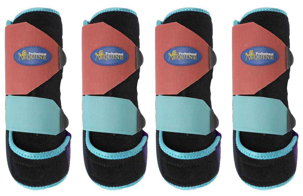 [Australia] - Professional Equine Horse Medium Sports Medicine Splint Boots Turquoise 4113C 