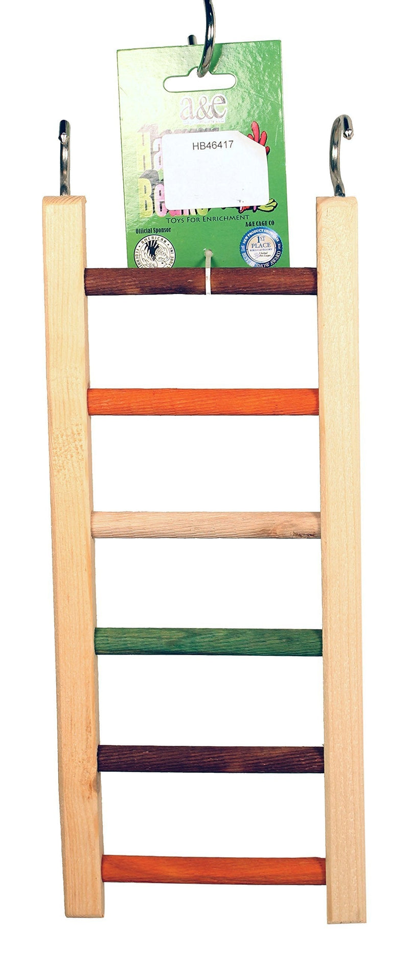 [Australia] - A&E CAGE COMPANY HB46417 Happy Beaks Wooden Hanging Ladder, 14 Inch, Multicolor 