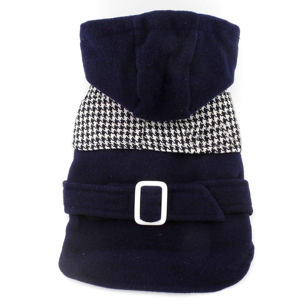 [Australia] - SMALLLEE_LUCKY_STORE Clothes for Girls Boys Charmed Hoodies Dog Coat Winter Warm Wool Plaid, Blue, Large X-Large 