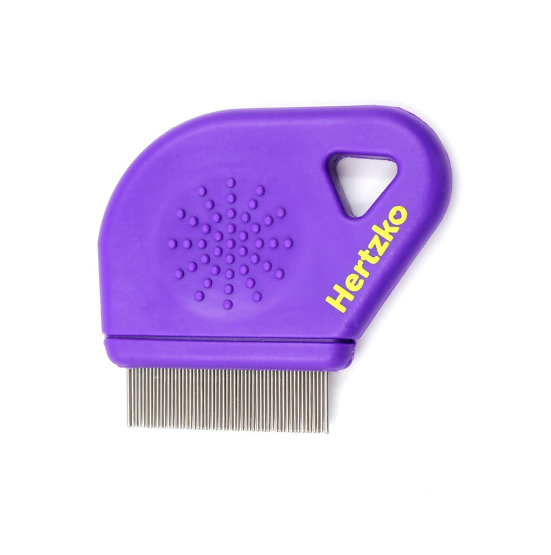 Flea Comb By Hertzko – Closely Spaced Metal Pins Removes Fleas, Flea Eggs, And Debris From Your Pet’s Coat - 10mm Metal Teeth Are Great For Short Hair Areas - Suitable For Dogs And Cats! - PawsPlanet Australia