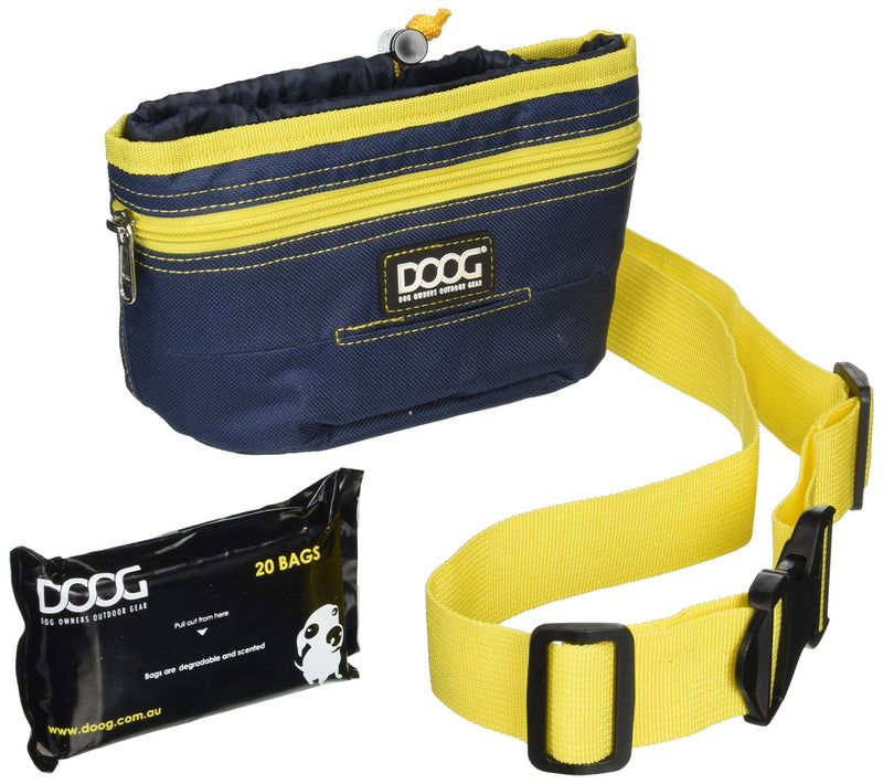 DOOG USA Good Dog Treat Pouch 8 ounces Navy/Yellow - PawsPlanet Australia