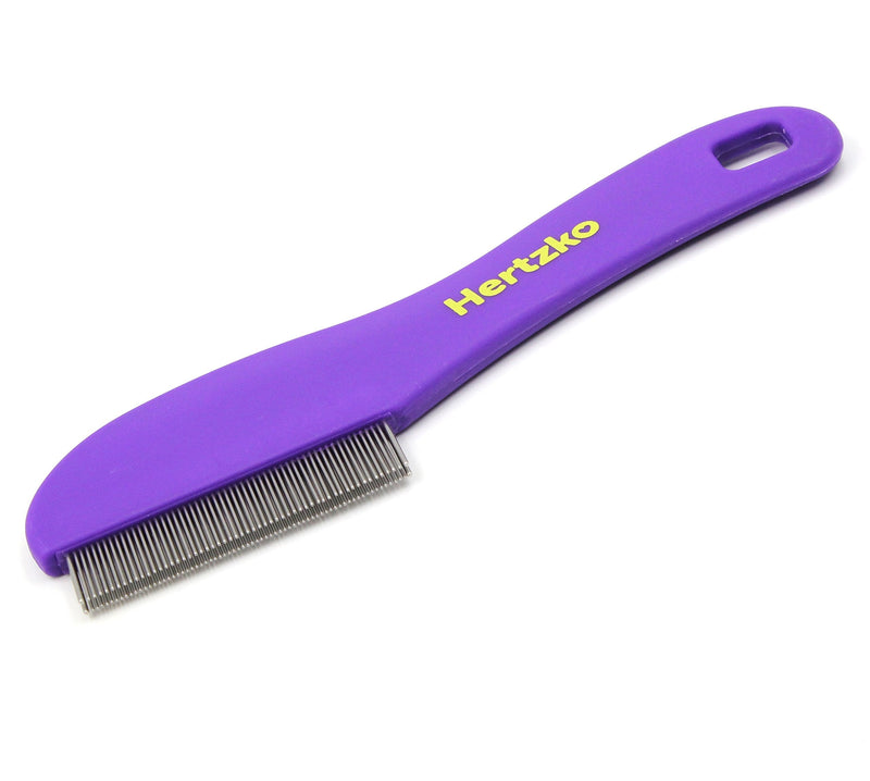 Comb with Double Row of Teeth By Hertzko – Double Row of Closely Spaced Metal Pins Removes Debris from Your Pet’s Coat - Suitable For Dogs And Cats - PawsPlanet Australia