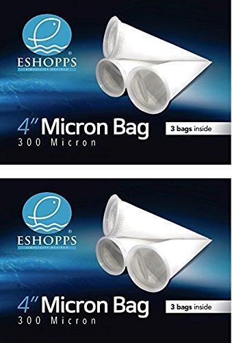 [Australia] - Eshopps 4" 300-Micron Filter Bags - 6 Total Filters (2 Packages with 3 Filters Each) 